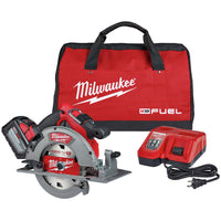 Milwaukee M18 FUEL 18V Lithium-Ion Brushless Cordless 7-1/4 in. Circular Saw Kit with One 12.0Ah Battery, Charger, Tool Bag 2732-21HD