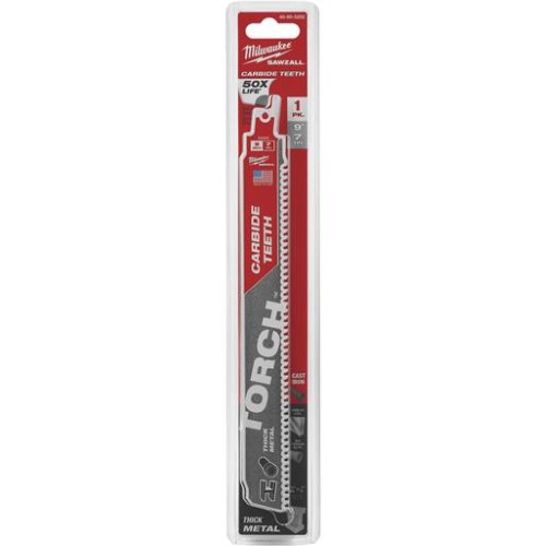 Milwaukee 9 in. 8 TPI Torch Carbide Teeth Metal Cutting SAWZALL Reciprocating Saw Blade (1-Pack) 48-00-5202