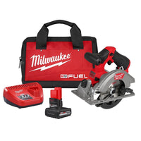 Milwaukee M12 FUEL 12V Lithium-Ion Brushless 5-3/8 in. Cordless Circular Saw Kit W/XC High Output 5.0 Battery Pack and Charger