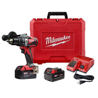 Milwaukee M18 18V Lithium-Ion Brushless Cordless 1/2 in. Compact Hammer Drill/Driver Kit w/Two 4.0Ah Batteries and Hard Case 2902-22