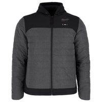 Milwaukee Men's Medium M12 12V Lithium-Ion Cordless AXIS Gray Heated Jacket Kit with (1) 3.0 Ah Battery and Charger M102G-21M