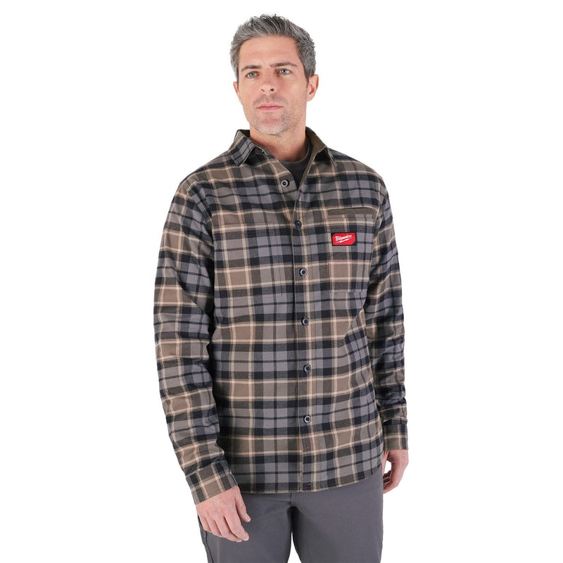 Milwaukee Men's X-Large Gray GRIDIRON Flannel Shirt M551G-XL