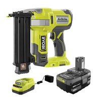 RYOBI ONE+ 18V 18-Gauge Cordless AirStrike Brad Nailer with 4.0 Ah Battery and Charger P321K1