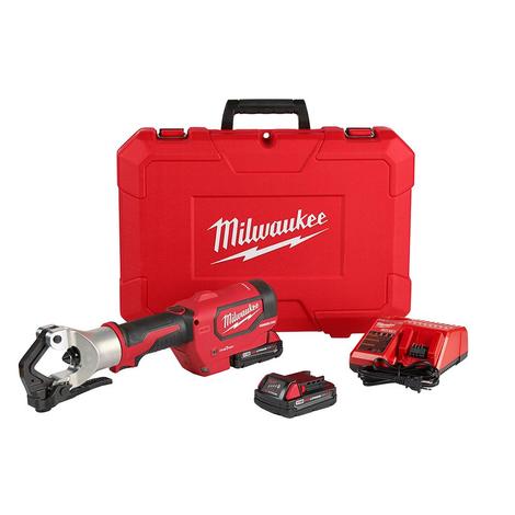 Milwaukee M18 18V Lithium-Ion Cordless FORCE LOGIC 750 MCM Dieless Crimping Tool Kit with 2 2.0 Ah Batteries and Bag 2877-22