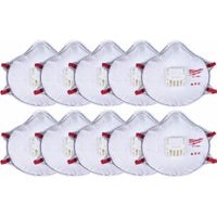 Milwaukee N95 Professional Multi-Purpose Valved Respirator with Gasket (10-Pack) 48-73-4004
