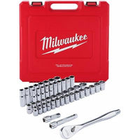 Milwaukee 1/2 in. Drive SAE/Metric Ratchet and Socket Mechanics Tool Set (47-Piece) 48-22-9010