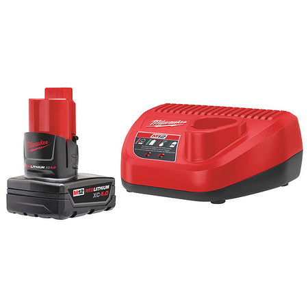 Milwaukee M12 12-Volt Lithium-Ion XC Battery Pack 4.0 Ah and Charger Starter Kit 48-59-2440