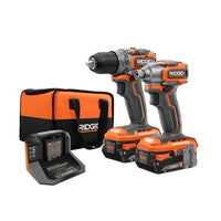 RIDGID 18-Volt Brushless SubCompact Drill Driver and Impact Driver Combo Kit with (2) 2.0 Ah Batteries Charger and Bag