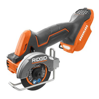 RIDGID 18V SubCompact Brushless Cordless 3 in. Multi-Material Saw (Tool Only) with (3) Cutting Wheels R87547B