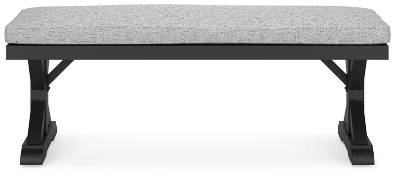 Beachcroft - Bench With Cushion - Black / Light Gray