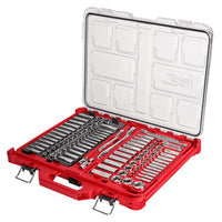 Milwaukee 3/8 in. and 1/4 in. Drive SAE/Metric Ratchet and Socket Mechanics Tool Set with PACKOUT Case (106-Piece) 48-22-9486