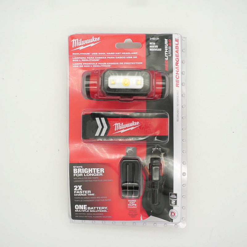 Milwaukee 600 Lumens LED REDLITHIUM Hard Hat Headlamp 2163-21