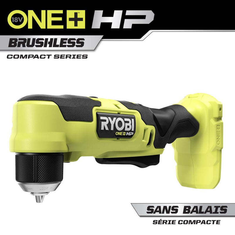 RYOBI ONE+ HP 18V Brushless Cordless Compact 3/8 in. Right Angle Drill (Tool Only) PSBRA02B