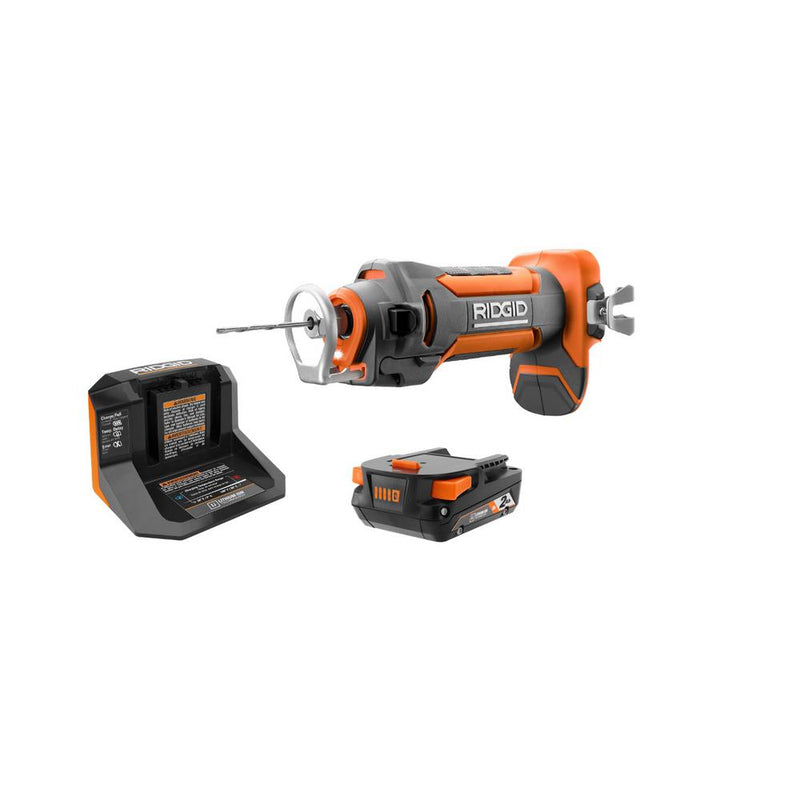 RIDGID 18V Drywall Cut-Out Tool Kit with 2.0 Ah Battery and Charger R84730KSBN