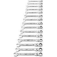 Milwaukee 144-Position Flex-Head Ratcheting Combination Wrench Set Metric (15-Piece) 48-22-9513
