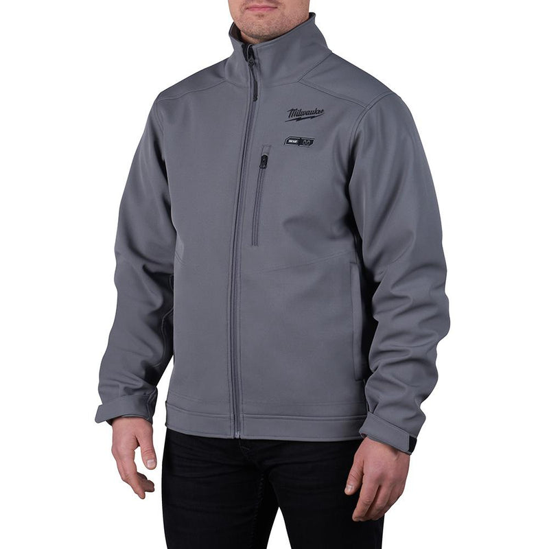 Milwaukee Men's Large M12 12V Lithium-Ion Cordless TOUGHSHELL Gray Heated Jacket Kit with (1) 3.0 Ah Battery and Charger 204G-21L