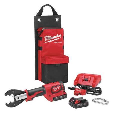 Milwaukee M18 18V Lithium-Ion Cordless FORCE LOGIC 6-Ton Utility Crimping Kit with D3 Grooves and Fixed O Die 2678-22O