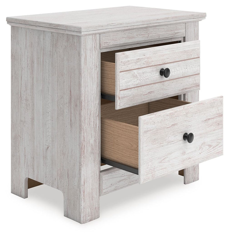 Makidern - Two Drawer Night Stand - Whitewash