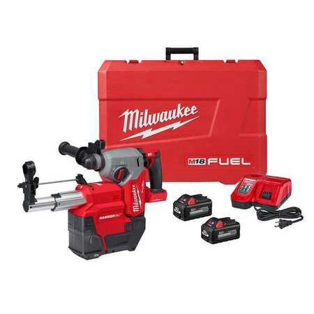 Milwaukee M18 FUEL ONE-KEY 18V Lithium-Ion Brushless Cordless 1 in. SDS-Plus Rotary Hammer W/Dust Extractor Kit 2914-22DE