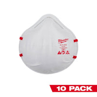 Milwaukee N95 Multi-Purpose Unvalved Respirator (10-Pack) 48-73-4034