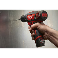 Milwaukee M12 12V Lithium-Ion Cordless 3/8 in. Drill/Driver Kit with Two 1.5 Ah Batteries, Charger and Tool Bag 2407-22