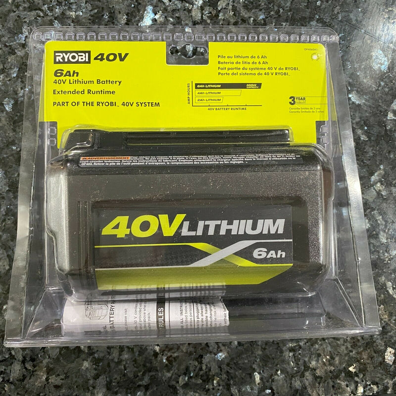 RYOBI 40V Lithium-Ion 6.0 Ah High Capacity Battery OP4060A1