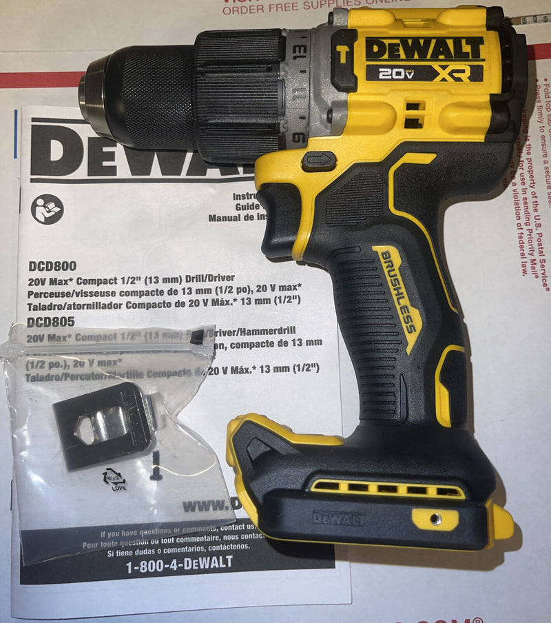 DEWALT 20V Compact Cordless 1/2 in. Hammer Drill (Tool Only) DCD805B