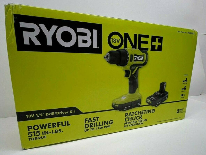RYOBI ONE+ 18V Cordless 1/2 in. Drill/Driver Kit with (2) 1.5 Ah Batteries and Charger PCL206K2