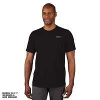 Milwaukee Men's 2X-Large Black Cotton/Polyester Short-Sleeve Hybrid Work T-Shirt 603B-2X