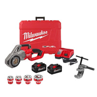 Milwaukee M18 FUEL One-Key Cordless Brushless Compact Pipe Threader Kit W/(2) 8.0Ah Batteries, 1/2 in. - 1-1/4 in. Aluminum Dies 2870-22