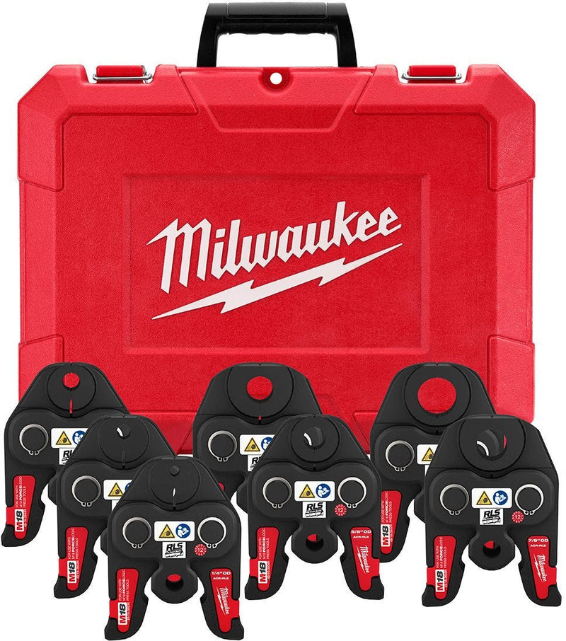 Milwaukee M18 Press 1/4 in. to 1-1/8 in. Copper Press Tool Jaw Set for RLS ACR Press Fittings (7-Jaws Included) 49-16-2662R