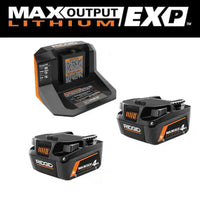 RIDGID 18V MAX Output Starter Kit with (2) 4.0 Ah Batteries and Charger AC8609340SB