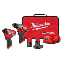 Milwaukee M12 FUEL 12-Volt Lithium-Ion Brushless Cordless Hammer Drill and Impact Driver Combo Kit w/2 Batteries and Bag (2-Tool) 3497-22