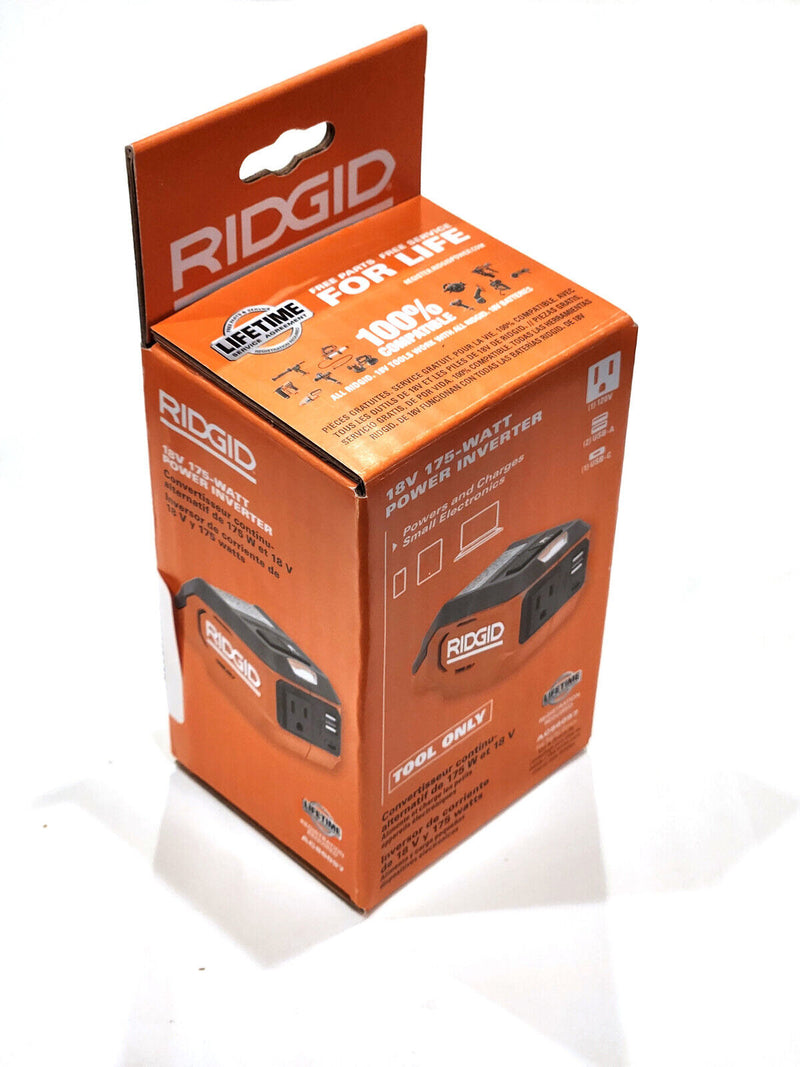 RIDGID 18V Cordless 175-Watt Power Inverter (Tool Only) AC86097