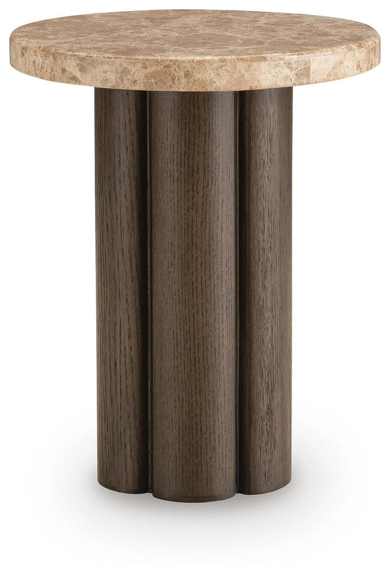Darimore - Chair Side End Table - Burnished Brown