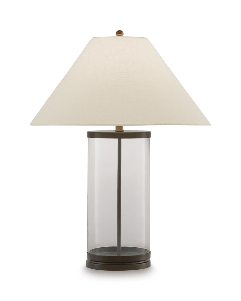 Junrow - Glass Table Lamp - Clear / Brown