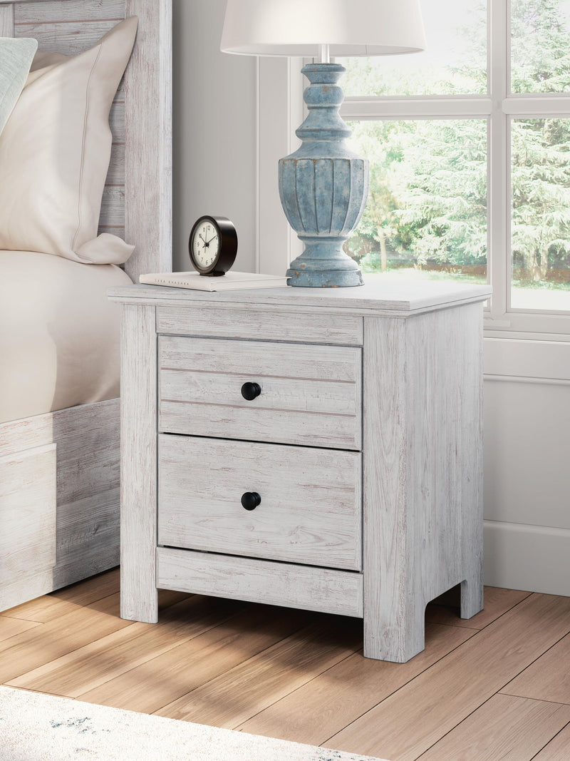 Makidern - Two Drawer Night Stand - Whitewash