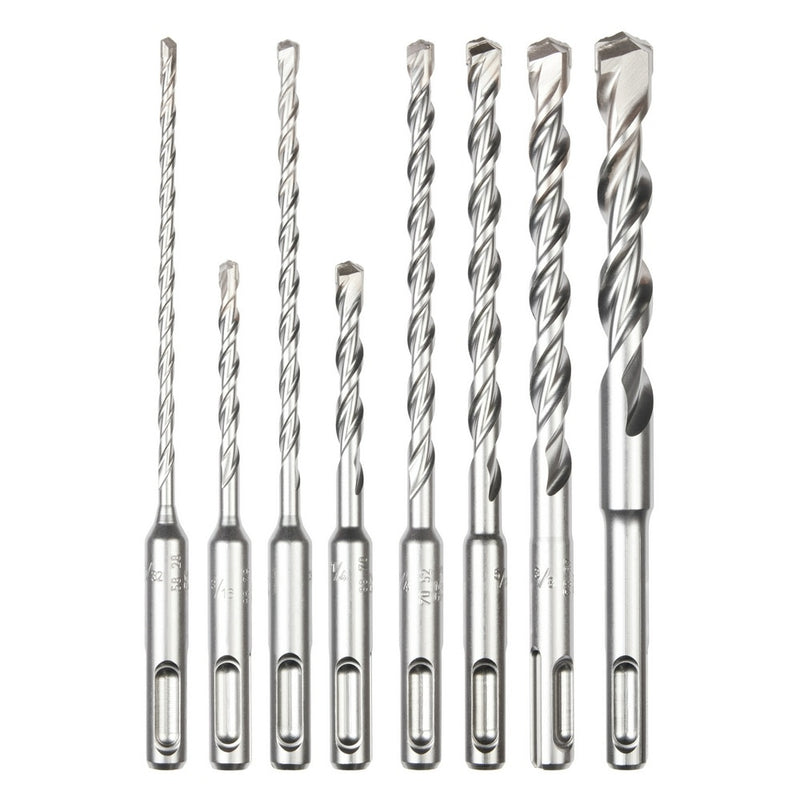 Milwaukee 2-Cutter SDS-Plus Carbide Hammer Drill Bit Set (8-Piece) 48-20-7673
