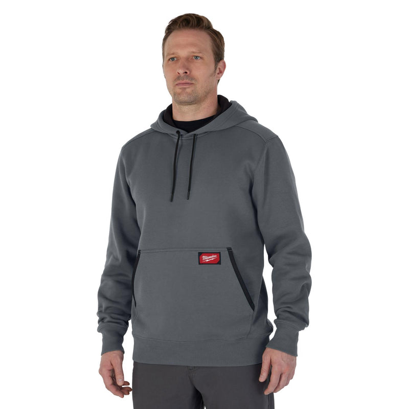 Milwaukee Men's Large Gray Midweight Cotton/Polyester Long-Sleeve Pullover Hoodie 351G-L