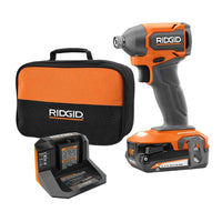 RIDGID 18V SubCompact Brushless Cordless Impact Driver Kit with 2.0 Ah Battery, Charger, and Tool Bag R872311K