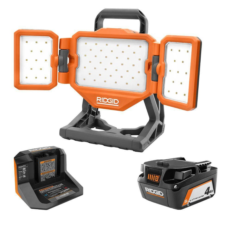 RIDGID 18V Hybrid Panel Light Kit with 4.0 Ah Battery and Charger R8698K