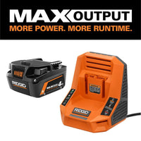 RIDGID 18V 4.0 Ah MAX Output Starter Kit with Rapid Charger AC9840