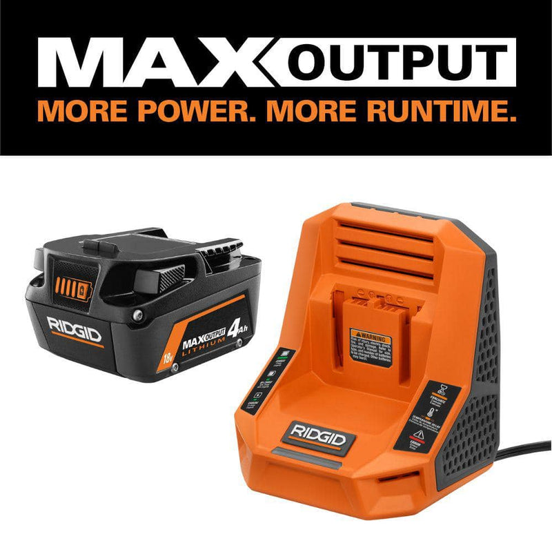 RIDGID 18V 4.0 Ah MAX Output Starter Kit with Rapid Charger AC9840