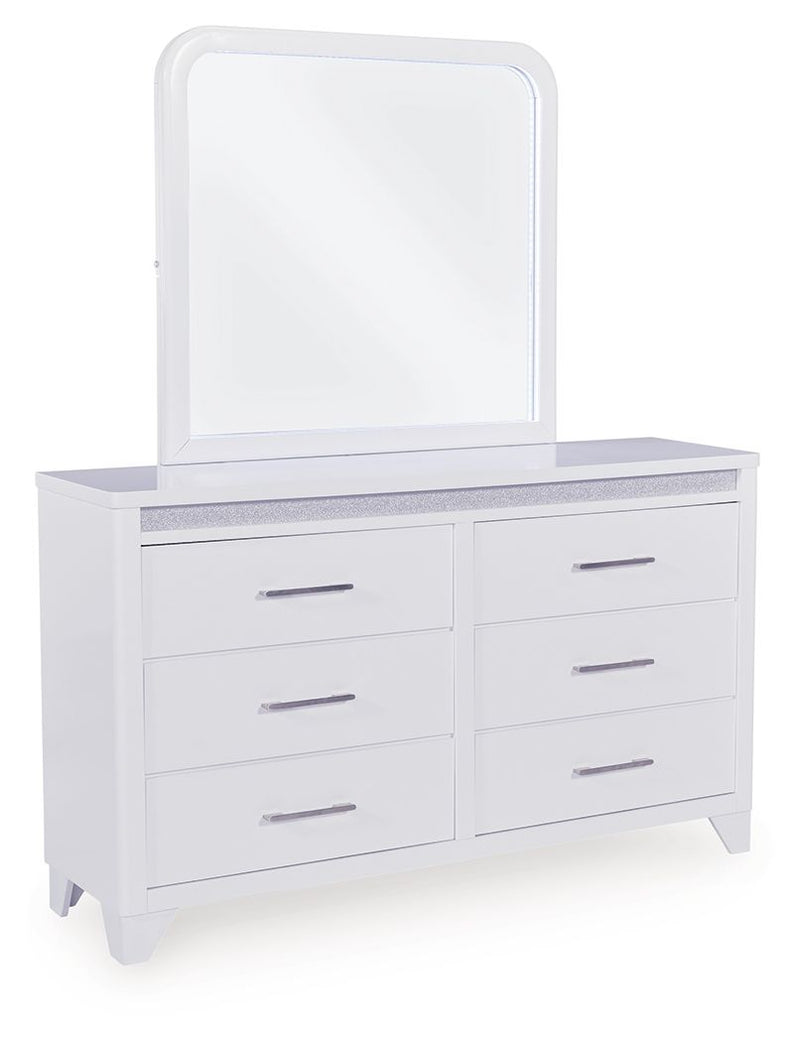 Jarlee - 4 Pc. - King Panel Bed, Dresser, Mirror And Nightstand - White