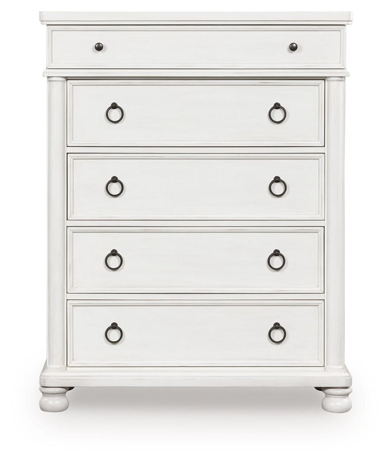 Rowlenstown - Five Drawer Chest - Antique White