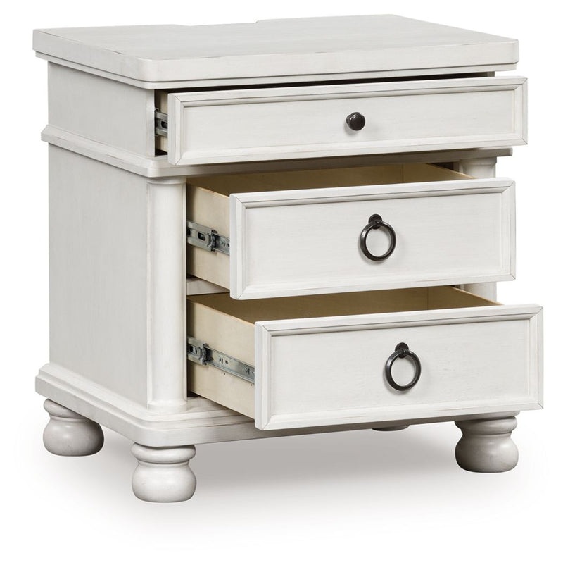 Rowlenstown - Three Drawer Night Stand - Antique White