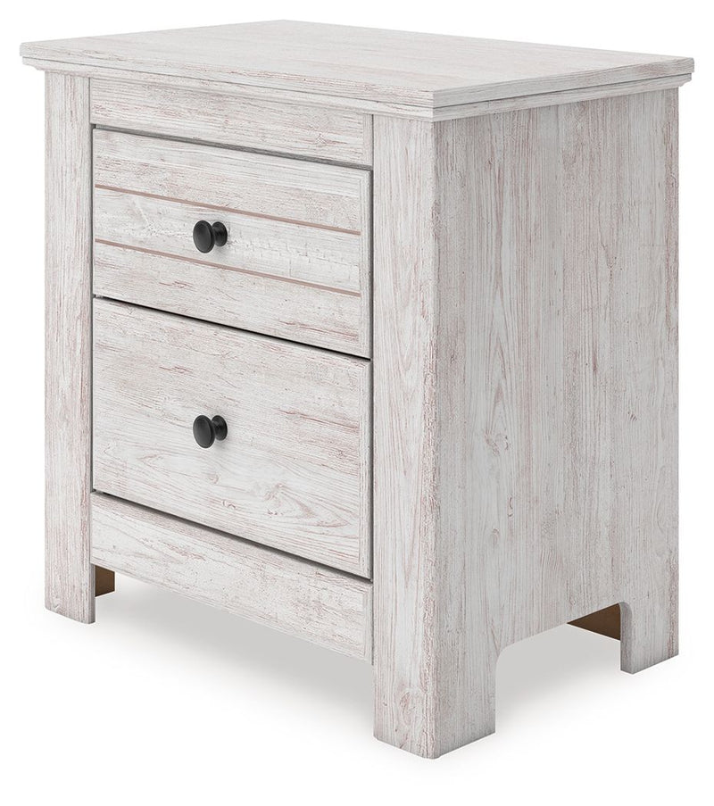 Makidern - Two Drawer Night Stand - Whitewash