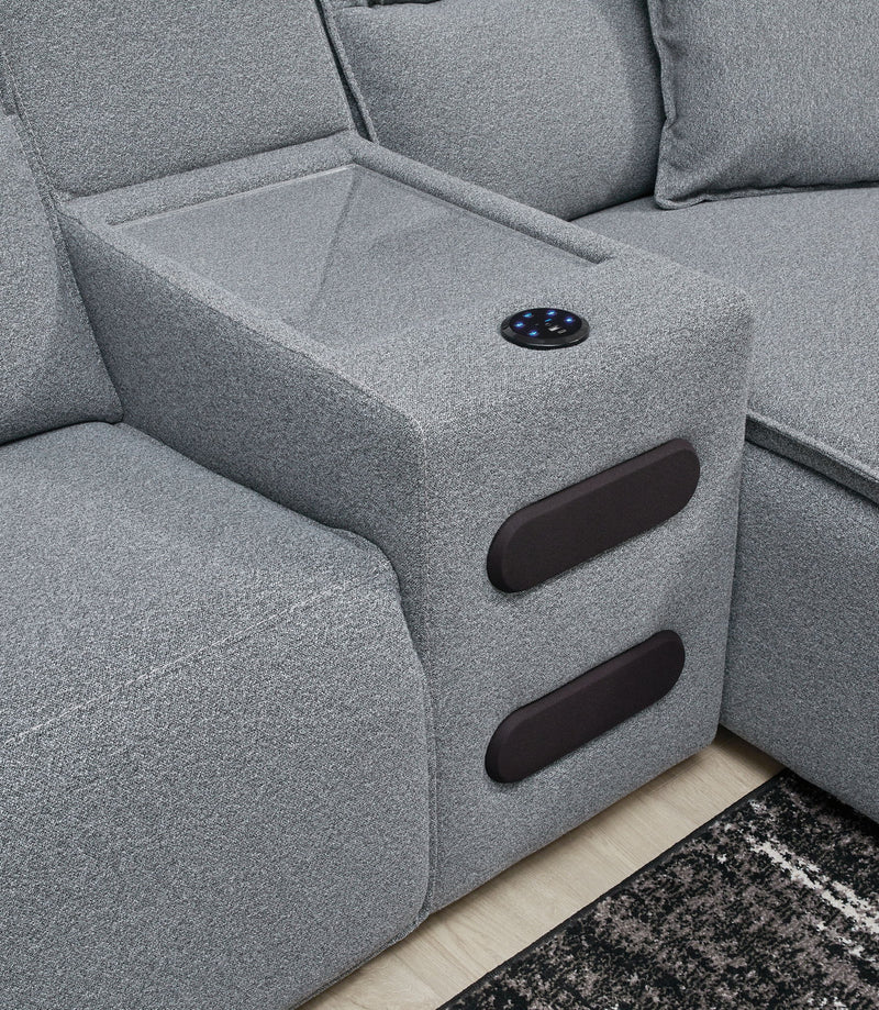 Modmax II - Reclining Sectional - Salt And Pepper