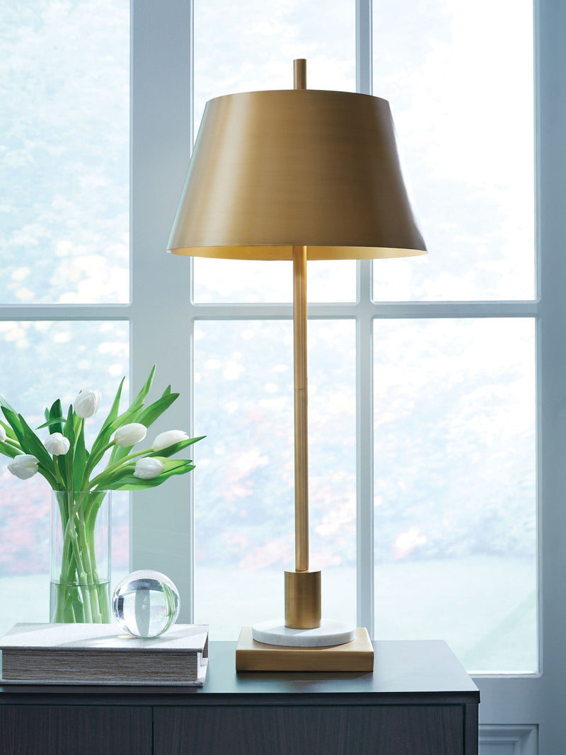 Fritzburn - Metal Table Lamp - Gold Finish / White