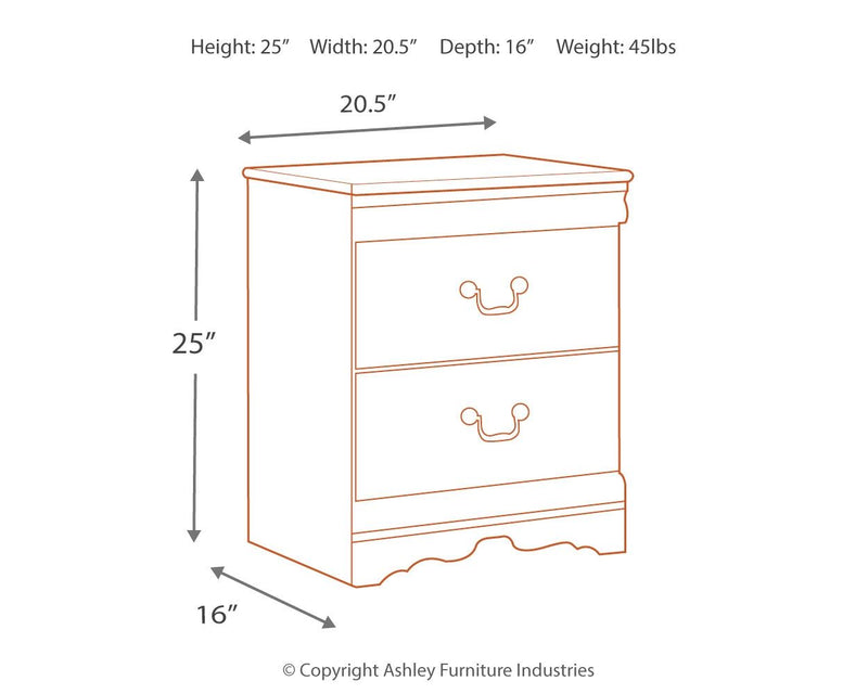 Anarasia - Two Drawer Night Stand - White